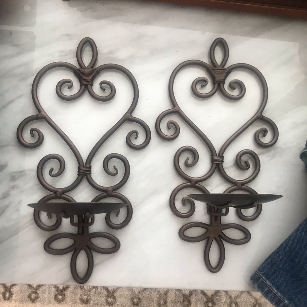 Two wall sconces/candle holders